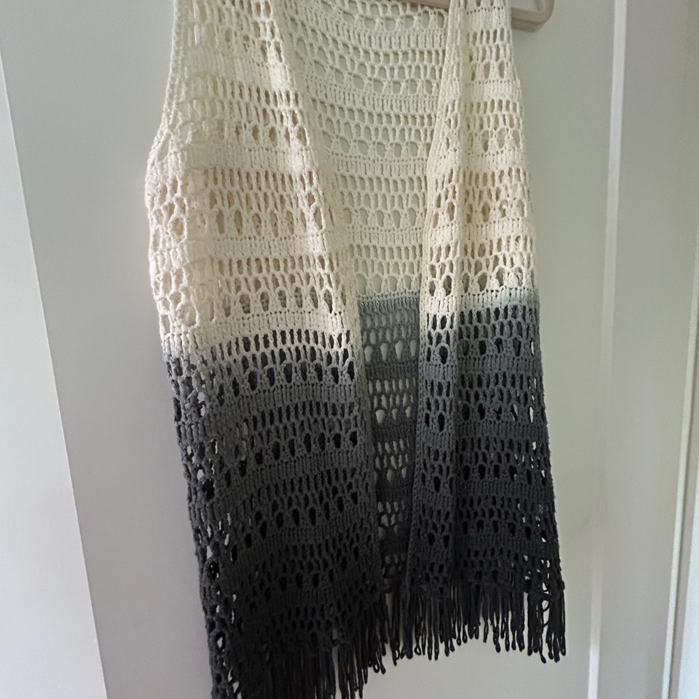 YA crocheted Ombre Vest with Fringe